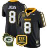 Packers 13 Time World Champions & Home Patch Vapor Limited Jersey – All Stitched – Black – Josh Jacobs Jersey