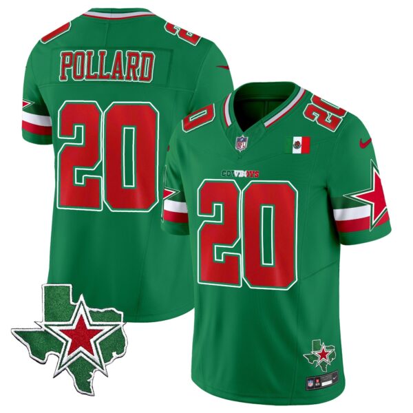 Cowboys 2024 Mexico Vapor Limited Jersey – All Stitched – Green – Tony Pollard Jersey