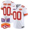 Chiefs Super Bowl LVIII & Back 2 Back Patch Vapor Custom Jersey – All Stitched – White Jersey