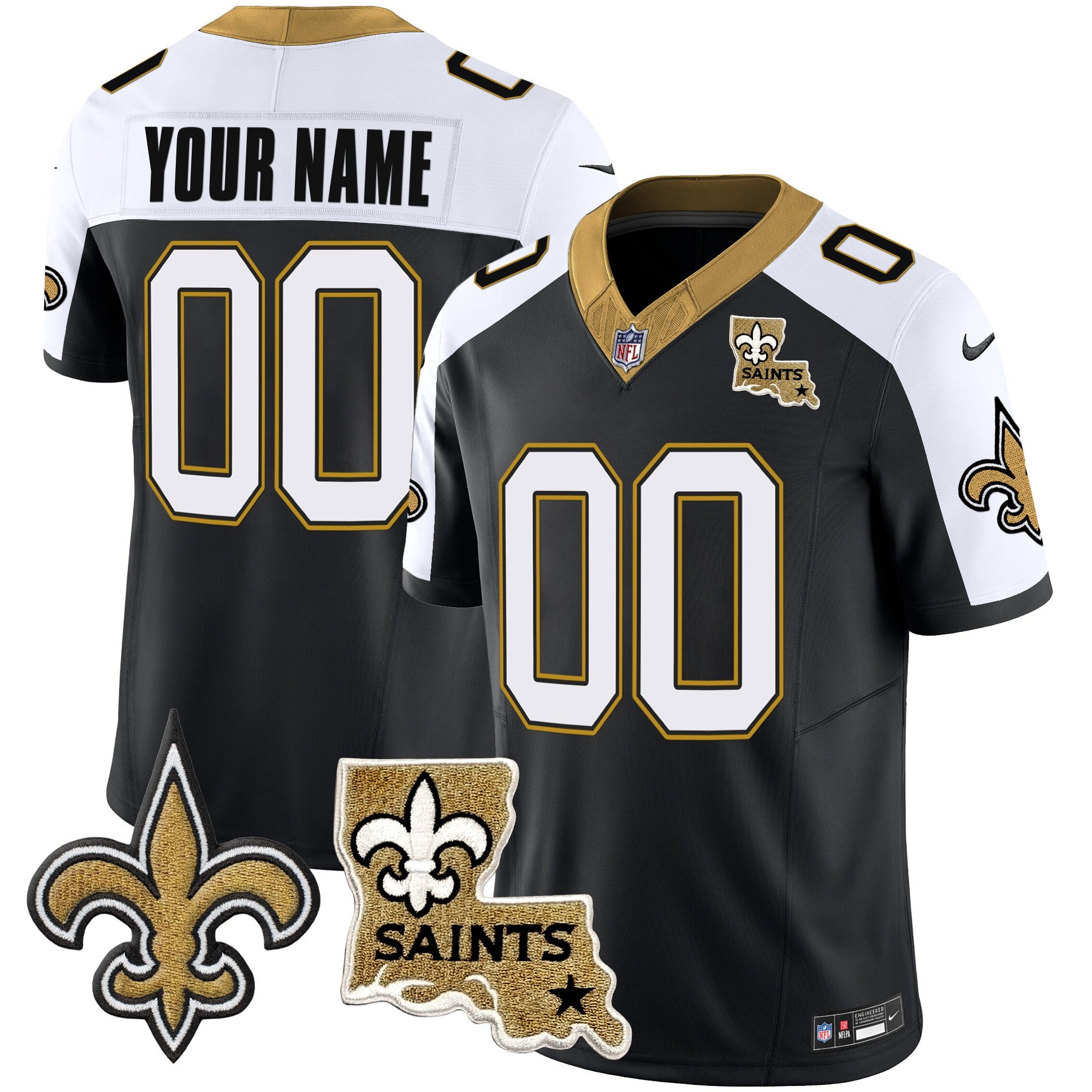 Saints 1987 Legacy Vapor Custom Jersey V2 – All Stitched – Alternate Jersey