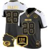 Packers 13 Time World Champions & Home Patch Gold Vapor Jersey V2 – All Stitched – Alternate – AJ Dillon Jersey