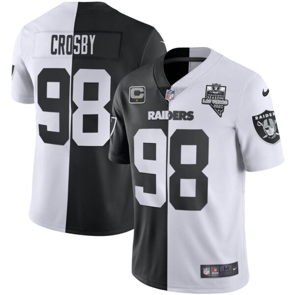 Raiders Inaugural Season Patch Gold & Split – All Stitched – Split – Maxx Crosby Jersey