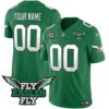 Fly Eagles Fly Patch Throwback Kelly Green Vapor Custom Jersey – All Stitched – Kelly Green Jersey