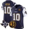 Cowboys Texas & John Madden Patch Gold Trim Vapor Jersey – All Stitched – Navy – Cooper Rush Jersey