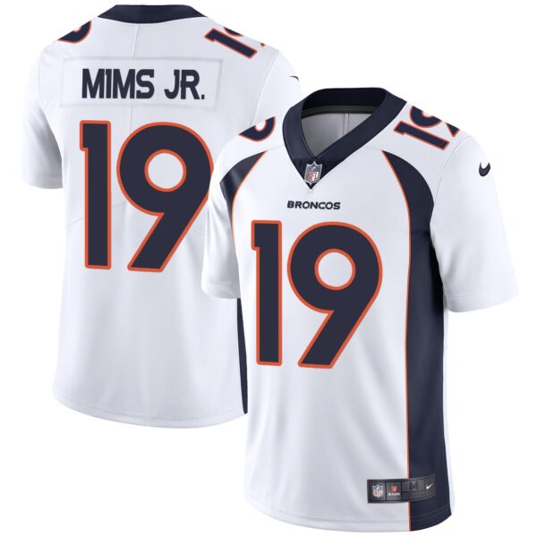 Denver Broncos Vapor Jersey – All Stitched – White – Marvin Mims Jr. Jersey