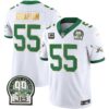 Eagles Jerome Brown Patch Kelly Green Gold Trim Jersey – All Stitched – Kelly White – Brandon Graham Jersey