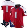 Houston Texans Hand Sign Throwing Up The H Vapor Jersey – All Stitched – Red Alternate – #1 Team Jersey