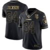 Raiders Inaugural Season Patch Gold & Split – All Stitched – Black Gold – Bo Jackson Jersey
