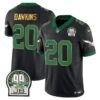 Eagles Jerome Brown Patch Kelly Green Gold Trim Jersey – All Stitched – Black – Brian Dawkins Jersey