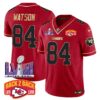 Chiefs Super Bowl LVIII & Back 2 Back Patch Vapor Jersey – All Stitched – Red Special – Justin Watson Jersey