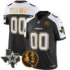 Cowboys Texas & John Madden Patch Gold Trim Vapor Custom Jersey – All Stitched – Black Alternate Jersey