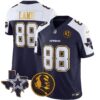 Cowboys Texas & John Madden Patch Gold Trim Vapor Jersey – All Stitched – Navy Alternate – CeeDee Lamb Jersey