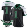 Fly Eagles Fly Patch Throwback Kelly Green Vapor Jersey – All Stitched – Black Alternate – Jalen Hurts Jersey