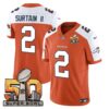 Denver Broncos Super Bowl 50 Patch Vapor Jersey – All Stitched – Orange Alternate – Patrick Surtain II Jersey