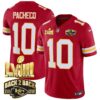 Chiefs Super Bowl LVIII & Back 2 Back Gold Patch Vapor Jersey – All Stitched – Red – Isiah Pacheco Jersey
