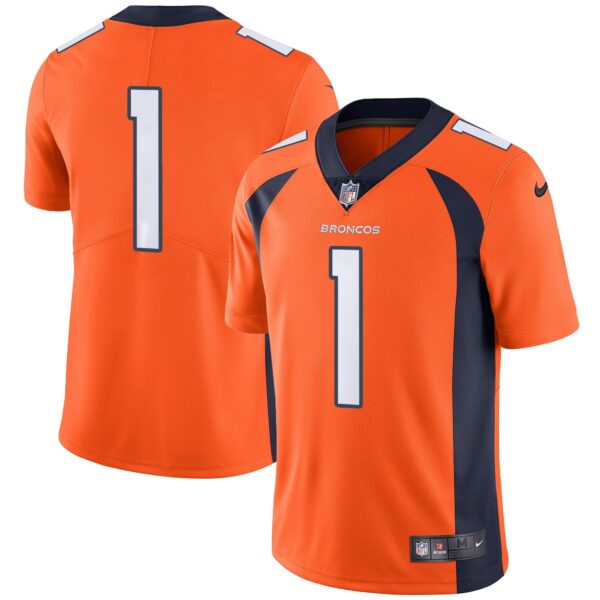 Denver Broncos Vapor Jersey – All Stitched – Orange – #1 Team Jersey