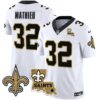 Saints Vapor Limited Jersey – New Orleans Patch – All Stitched – White – Tyrann Mathieu Jersey