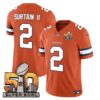 Denver Broncos Super Bowl 50 Patch Vapor Jersey – All Stitched – Orange – Patrick Surtain II Jersey