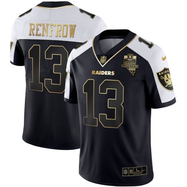 Raiders Inaugural Season Patch Gold & Split – All Stitched – Alternate – Hunter Renfrow Jersey