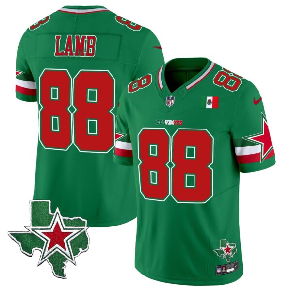 Cowboys 2024 Mexico Vapor Limited Jersey – All Stitched – Green – CeeDee Lamb Jersey