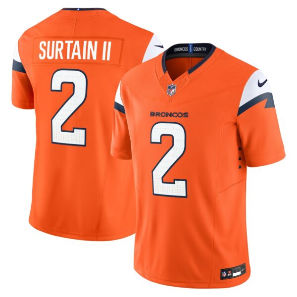 Denver Broncos 2024 Vapor Limited Jersey – All Stitched – Orange – Patrick Surtain II Jersey