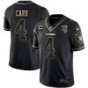 Raiders Inaugural Season Patch Gold & Split – All Stitched – Black Gold – Derek Carr Jersey