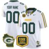 Packers 13 Time World Champions & Home Patch Vapor Limited Custom Jersey – All Stitched – White Jersey
