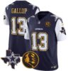 Cowboys Texas & John Madden Patch Gold Trim Vapor Jersey – All Stitched – Navy – Michael Gallup Jersey