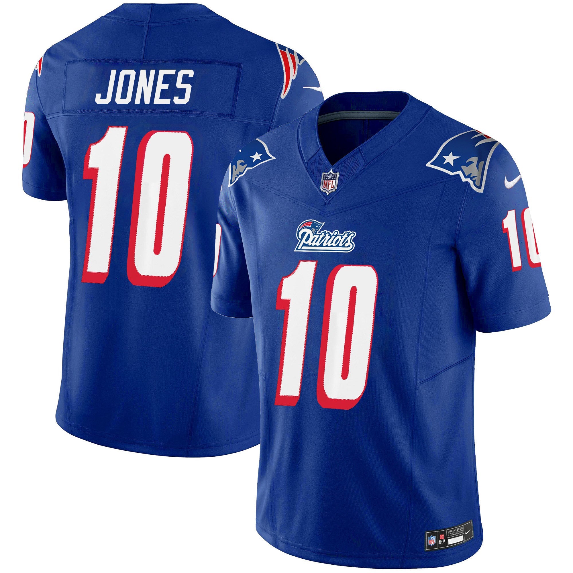 Patriots 1996 Throwback Limited Vapor Jersey – All Stitched – Royal – Mac Jones Jersey
