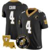 Saints EST. 1967 Patch Vapor Jersey – All Stitched – Black – Derek Carr Jersey