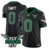 Fly Eagles Fly Patch Throwback Kelly Green Vapor Jersey – All Stitched – Black – D’Andre Swift Jersey