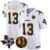 Cowboys Texas & John Madden Patch Gold Trim Vapor Jersey – All Stitched – White – Michael Gallup Jersey
