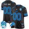 Detroit Lions 2024 Michigan & 90th Year Patch Vapor Custom Jersey – All Stitched – Black Jersey