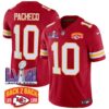 Chiefs Super Bowl LVIII & Back 2 Back Patch Vapor Jersey – All Stitched – Red – Isiah Pacheco Jersey