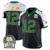 Eagles Jerome Brown Patch Kelly Green Gold Trim Jersey – All Stitched – Black Alternate – Randall Cunningham Jersey
