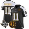 Cowboys Texas & John Madden Patch Gold Trim Vapor Jersey – All Stitched – Black Alternate – Micah Parsons Jersey