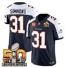 Denver Broncos Super Bowl 50 Patch Vapor Jersey – All Stitched – Navy Alternate – Justin Simmons Jersey