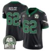 Eagles Jerome Brown Retired Patch Gold & Kelly Jersey – All Stitched – Kelly Black – Jason Kelce Jersey