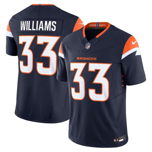 Denver Broncos 2024 Vapor Limited Jersey – All Stitched – Navy – Javonte Williams Jersey