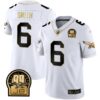 Eagles Jerome Brown Retired Patch Gold & Kelly Jersey – All Stitched – White Gold – DeVonta Smith Jersey