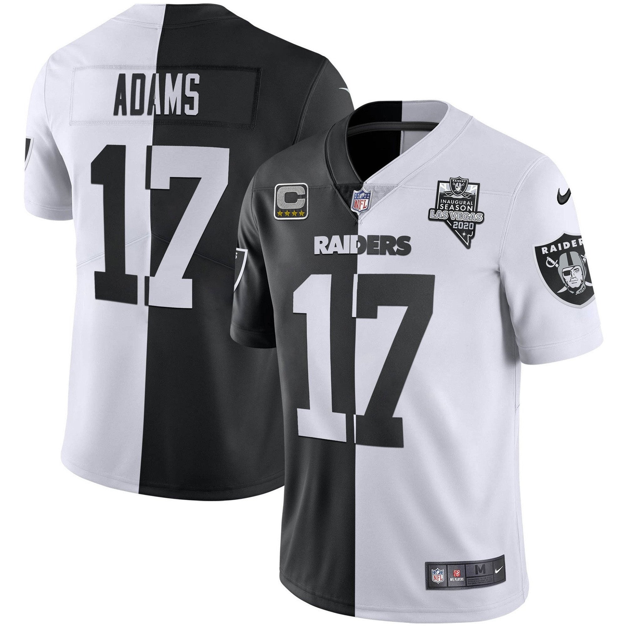 Raiders Inaugural Season Patch Gold & Split – All Stitched – Split – Davante Adams Jersey