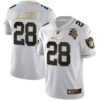 Raiders Inaugural Season Patch Gold & Split – All Stitched – White Gold – Josh Jacobs Jersey