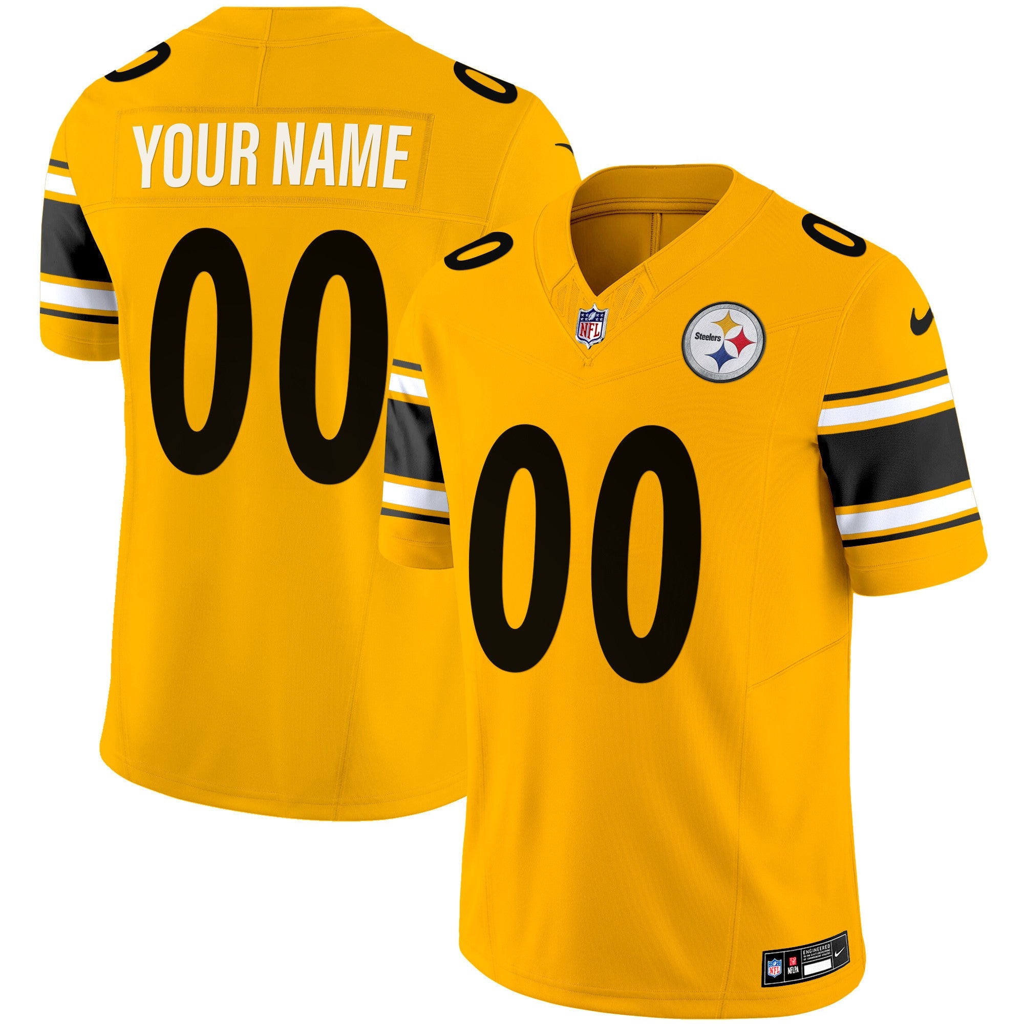 Steelers Vapor Limited Custom Jersey – All Stitched – Gold Jersey