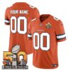 Denver Broncos Super Bowl 50 Patch Vapor Custom Jersey – All Stitched – Orange Jersey