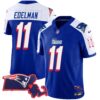 Patriots 1996 Throwback State Patch Vapor Jersey – All Stitched – Royal Alternate – Julian Edelman Jersey