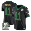 Eagles Jerome Brown Patch Kelly Green Gold Trim Jersey – All Stitched – Black – A.J. Brown Jersey