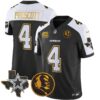Cowboys Texas & John Madden Patch Gold Trim Vapor Jersey – All Stitched – Black Alternate – Dak Prescott Jersey