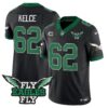 Fly Eagles Fly Patch Throwback Kelly Green Vapor Jersey – All Stitched – Black – Jason Kelce Jersey