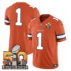 Denver Broncos Super Bowl 50 Patch Vapor Jersey – All Stitched – Orange – #1 Team Jersey