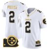 Steelers Home Patch Gold Vapor Jersey – All Stitched – White Gold – Justin Fields Jersey